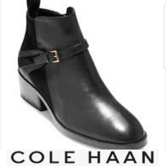 Cole Haan Shoes - Cole Haan Women's Etta Bootie ll Ankle Boot Black Leather Buckle Zip up NWT 8.5